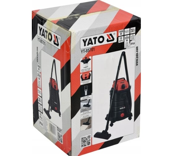 Промышленный пылесос YATO 30л, 1400Вт YT-85701