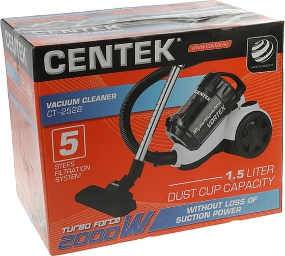 Пылесос Centek мультициклон, бело-черный CT-2528