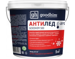 Антигололедный сухой реагент GOODHIM 500 № 31, ведро, 5 кг 40276