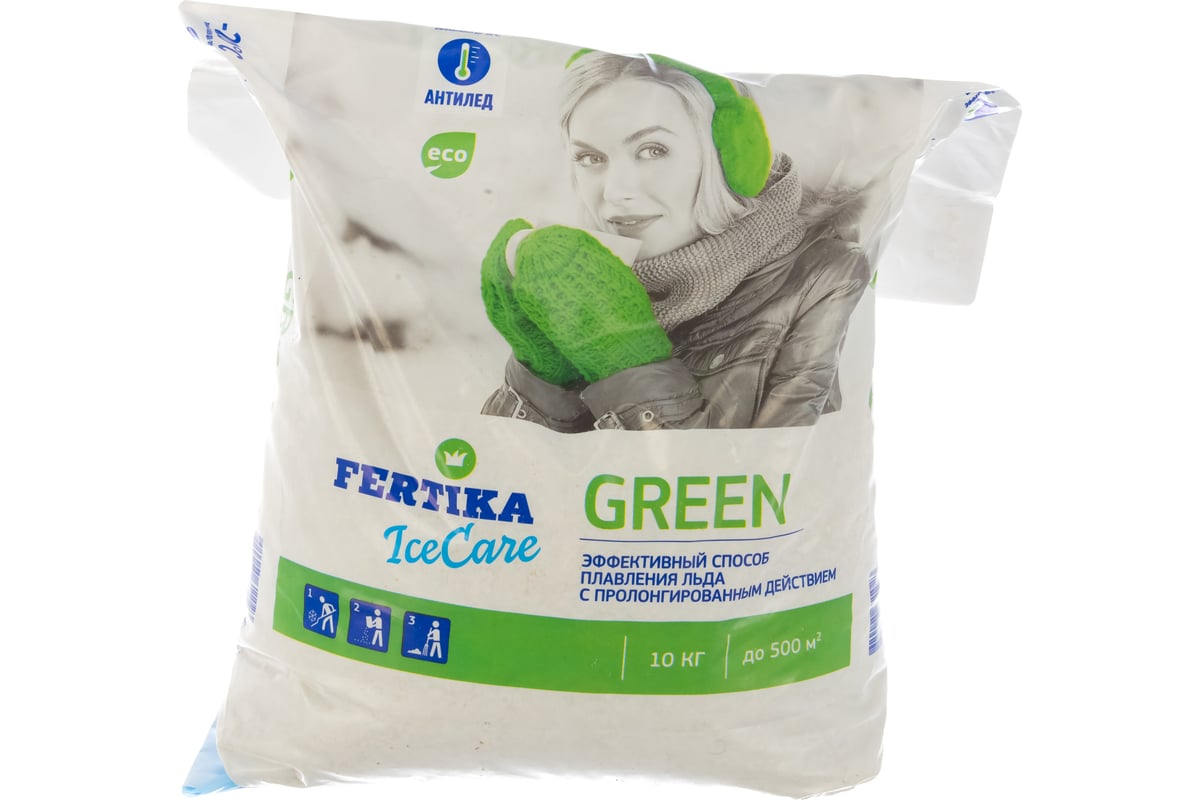 Противогололедный реагент Fertika Icecare Green 10 кг Ф02560