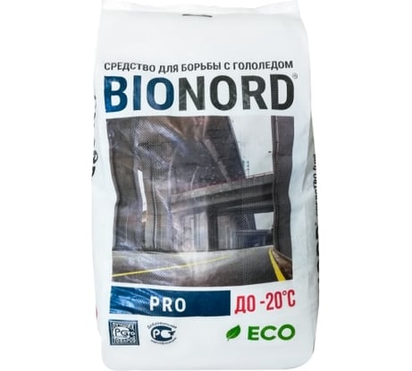 Противогололедный реагент БИОНОРД Pro, -20 С, 23 кг BP23 4670009940537