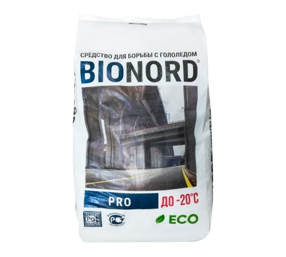 Противогололедный реагент БИОНОРД Pro, -20 С, 23 кг BP23 - выгодная .