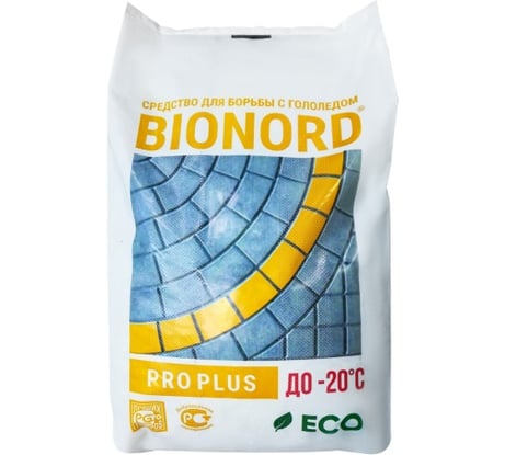 Противогололедный реагент БИОНОРД Pro Plus, -20 С, 23 кг BPP23 4670009940544