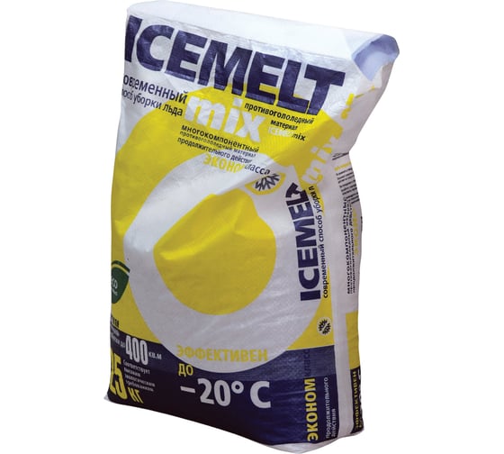 Реагент антигололедный ОФИСМАГ ICEMELT Mix, 25 кг, до -20С, хлористый натрий, мешок 10074 602042