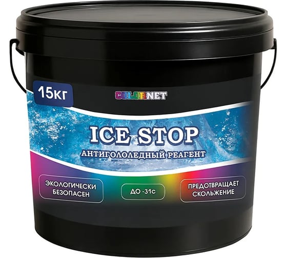 Противогололедный реагент АККОРД 3в1 ЭКО с гранитной крошкой, ICE STOP 15 кг 563702 1