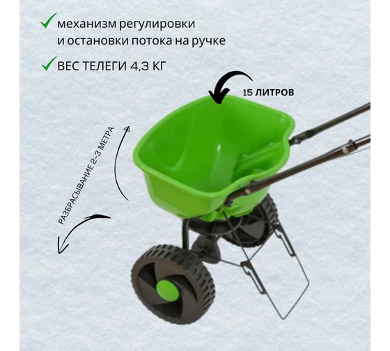 Тележка-разбрасыватель для реагентов и песка Offner 15 литров F2051002