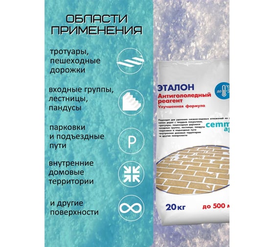 Противогололедный реагент CEMMIX Эталон 20 кг pgre20
