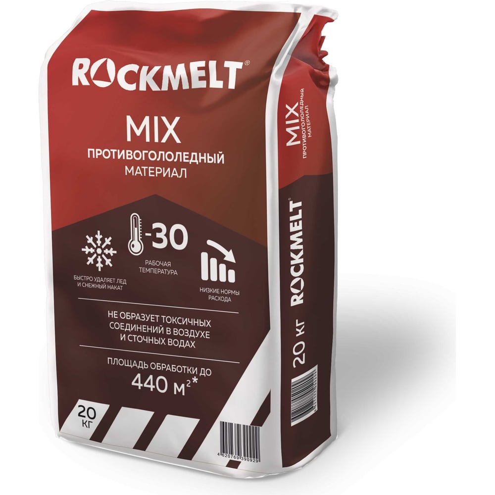 Противогололедный материал Rockmelt Mix мешок 20кг 66092 - выгодная цена,  отзывы, характеристики, фото - купить в Москве и РФ