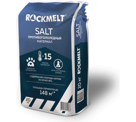 Противогололедный реагент Rockmelt Salt мешок 20кг 67668
