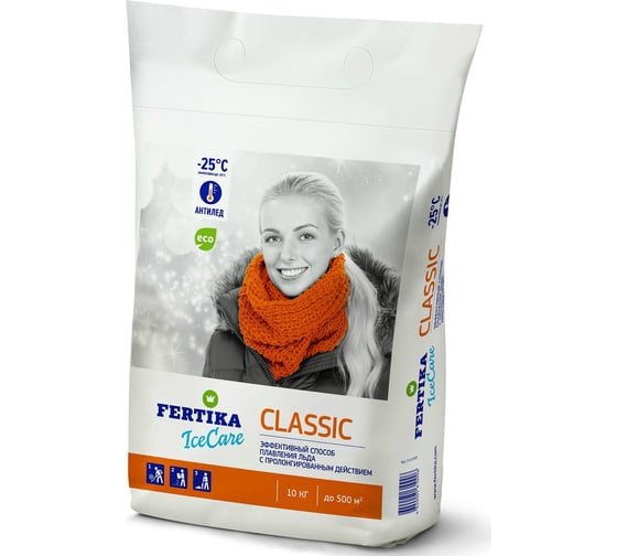 Противогололедный реагент Fertika ICECARE CLASSIC, 10 кг F002556 1
