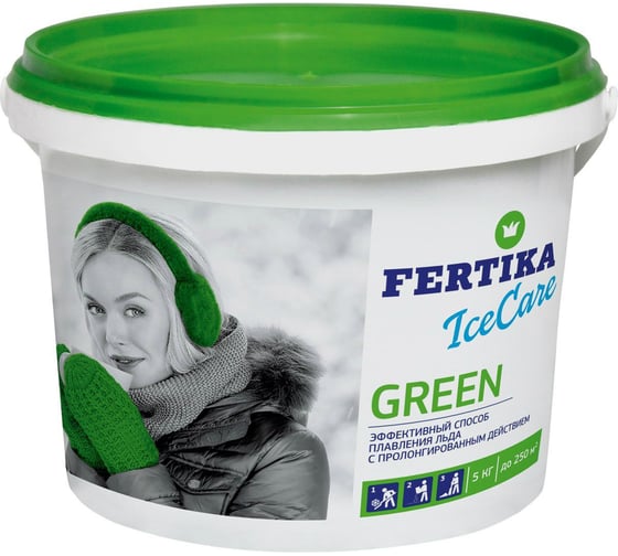 Противогололедный реагент Fertika ICECARE GREEN, 5 кг F002563 1
