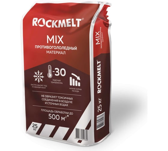 Противогололедный материал Rockmelt mix, мешок 25кг 4627177050889 1