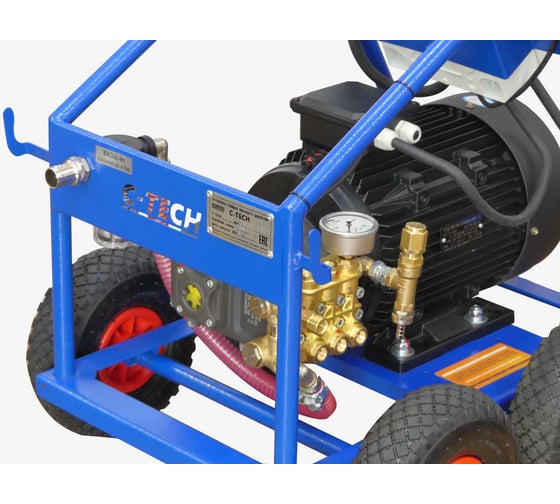 Мойка АВД на ферму производительная C-TECH NEXT NTR2020 (200 бар, до 1200 л/ч, 7.5 кВт) мобильная электрический NTR2020ET3E7TS2A1FMT-15-SF60-TN90