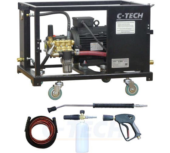 Автомойка для грузового транспорта C-TECH (250 бар, до 900 л/ч, 7.5 кВт) профессиональная, стационарная NTR2515ES1E4BP2FMT-15-SF60 1