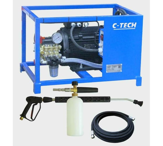 Автомойка для грузового транспорта C-TECH (250 бар, до 900 л/ч, 7.5 кВт) профессиональная, стационарная NTR2515ES1E4BP2FMT-15-SF60