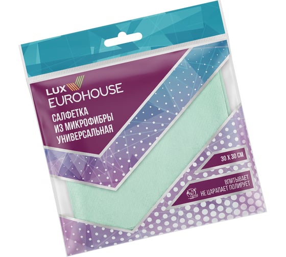 Универсальная салфетка EUROHOUSE из микрофибры 30x30см 14529