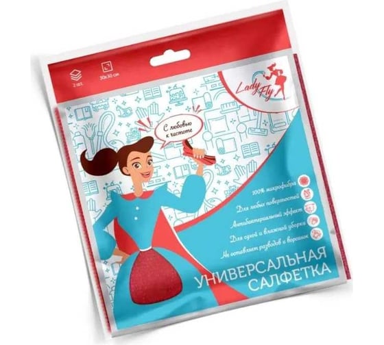 Набор салфеток из микрофибры для стекла Lady Fly LFSET3030gv/H2 1