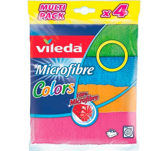 Салфетка Vileda КОЛОРС из микрофибры 4шт 155717