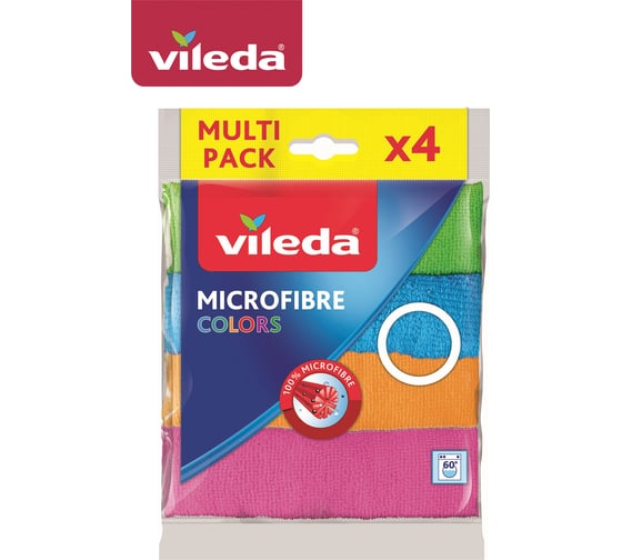 Салфетка Vileda КОЛОРС из микрофибры 4шт 155717