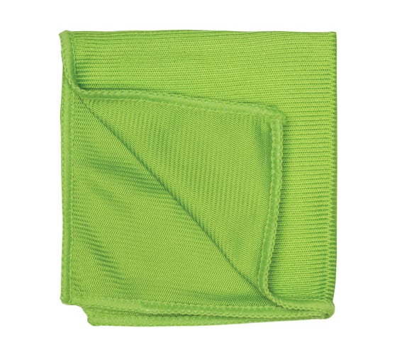 Салфетки для стекла и оптики 3 шт ЛЮБАША, 25 x 25 см, из микрофибра, зеленые, ЭКОНОМ, 603946