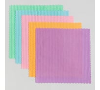 Набор салфеток для уборки Доляна "Нежность" 30х30 см, 5 шт., микрофибра, 100% п/э 9130262