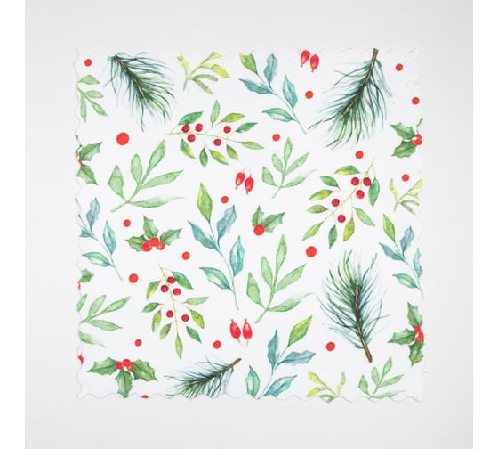Набор салфеток для уборки Доляна "Happy hollidays" 20x20 см, 2 шт., микрофибра 7510113 1
