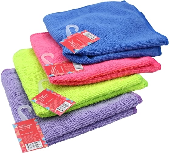 Салфетка из микрофибры Кошкин Дом 220 г/м2 30x30 см 3 цвета 30-08-010