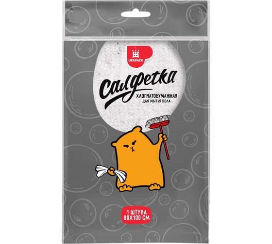 Салфетка для пола UFAPACK х/б, в упаковке, 80x100, 1 шт ТХ5005