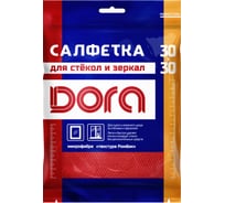 Салфетка из микрофибры Dora для стёкол и зеркал, 30x30см 2001-007 33542629