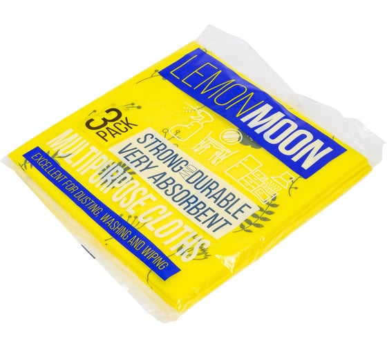 Салфетка вискозная Lemon Moon с печатью 380x380 110 г/м2 3 шт. L401