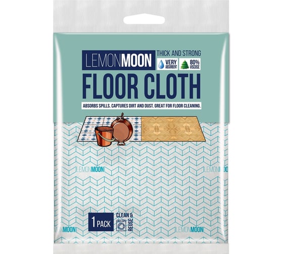 Тряпка вискозная с печатью Lemon Moon Retro V 500x600 200 г/м² 1 шт. L409