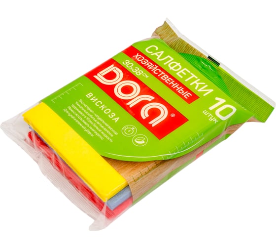 Салфетки хозяйственные Dora 30x38см, 10шт вискоза 2001-061