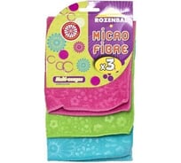 Набор тряпок из микрофибры ROZENBAL FLOWER POWER 30x30 см, 3 шт. R215108