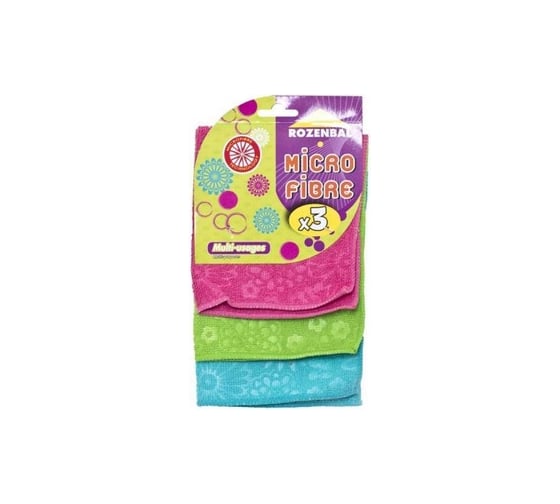 Набор тряпок из микрофибры ROZENBAL FLOWER POWER 30x30 см, 3 шт. R215108 1