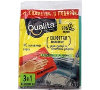 Вискозные салфетки QUALITA 3+1 шт 10136