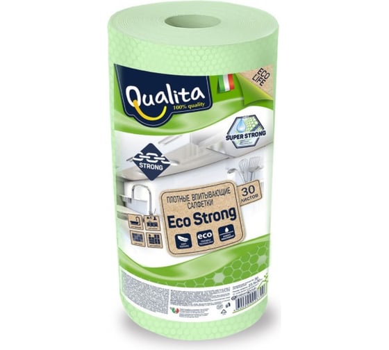 Салфетки в рулоне QUALITA Eco Strong 30 шт 10270
