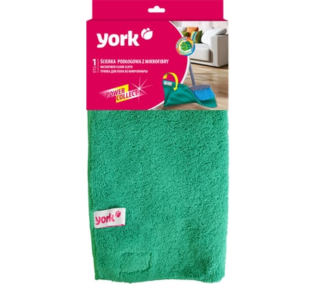 Салфетка из микрофибры YORK для пола, двухсторонняя, с застежкой, 50x60 см 026070