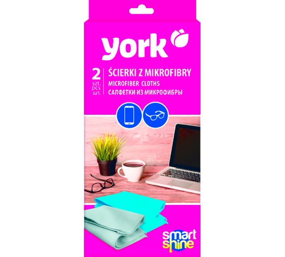 Салфетка из микрофибры YORK СУПЕР БЛЕСК 2в1 набор 026080