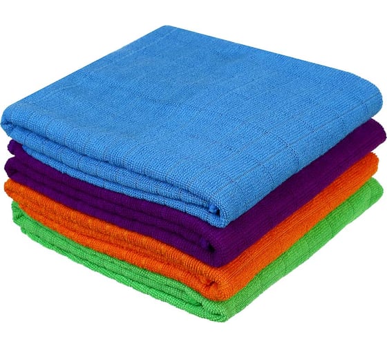 Тряпка для пола из микрофибры в клетку VETTA 50x70 см, 220 г/кв.м 448-021