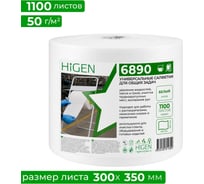 Салфетки для впитывания жидкостей Higen X60 в рулоне, белые, 60 gsm, 30x35 см, 80/20, 1100 лст/рул 6890