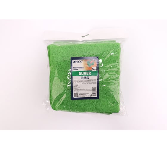 Микрофибра ACG GUVER PACK 5 40х40 см 320 г/м2 зеленая 1026081