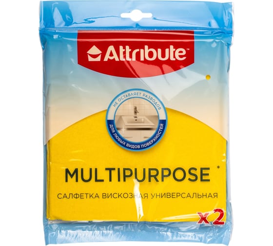 Салфетка Attribute Multipurpose вискозная универсальная 2 шт ACU212