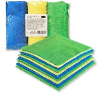 Набор салфеток из микрофибры ANTELLA 25х25 см, 10 шт, (3 цвета) 170 г/м2 28571