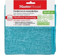 Салфетка из микрофибры Master House Бенгальский тигр 30x30см голубая 75034