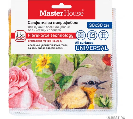 Салфетка из микрофибры Master House Английский сад 30х30см 60448 1