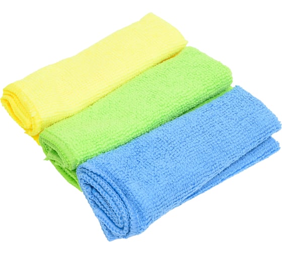 Салфетки для уборки OfficeClean набор 3шт микрофибра 25/25см ассорти 275757