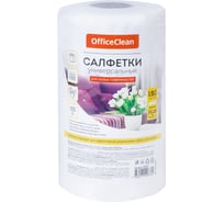 Универсальные салфетки OfficeClean вискоза 20/20см 180шт белые в рулоне 35г/м2 298911