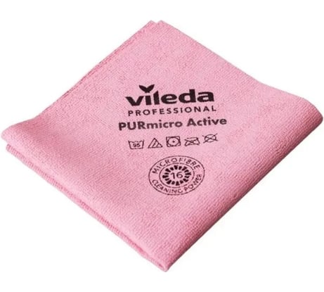 Салфетка Vileda Professional ПУРмикро Актив 38x35 см, красный 174048 25978