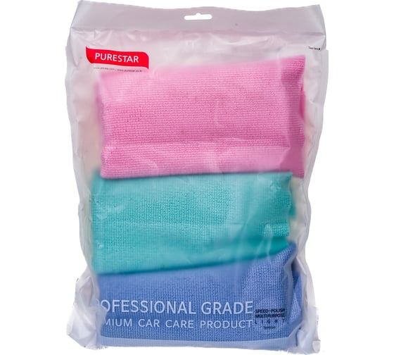 Салфетка PURESTAR SPEED POLISH MULTI PORPOUSE LIGHT TOWEL безворсовая, 33х33 см, 9 шт. PS-MU-001L-9