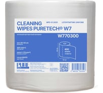 Нетканый протирочный материал Puretech W7 в рулоне, 70г/м2, 1слой, белый, 30x30см, 400 л/рулон W770300